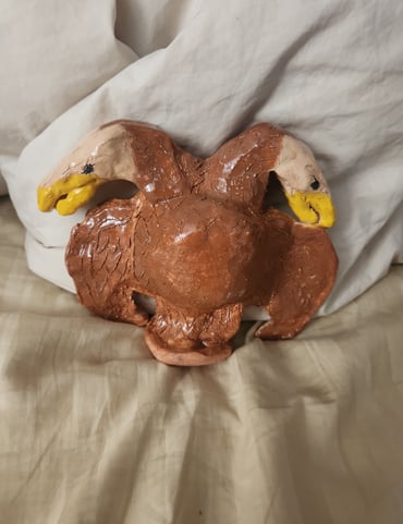 Greek double headed eagle clay model