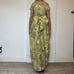 Vintage Gunne-Sax Style Green Floral Bow Waist Country Western Maxi Dress S