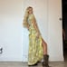 Vintage Gunne-Sax Style Green Floral Bow Waist Country Western Maxi Dress S