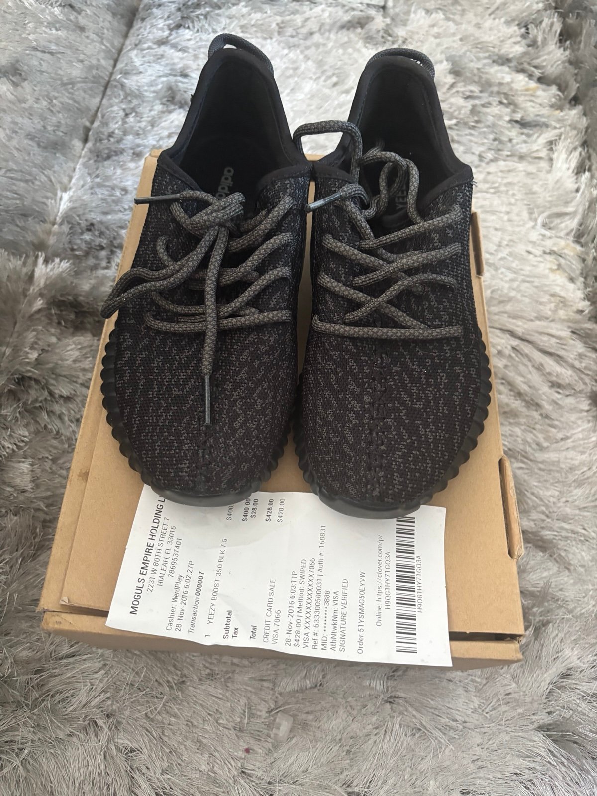 Adidas Yeezy Boost 350 V1 Triple Black 2016 shows BB5350 sneakers flats laces