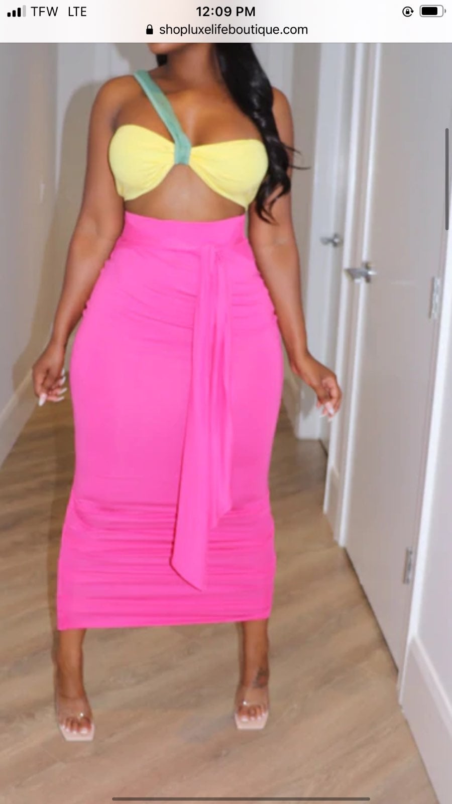 Fuchsia Skirt set small New