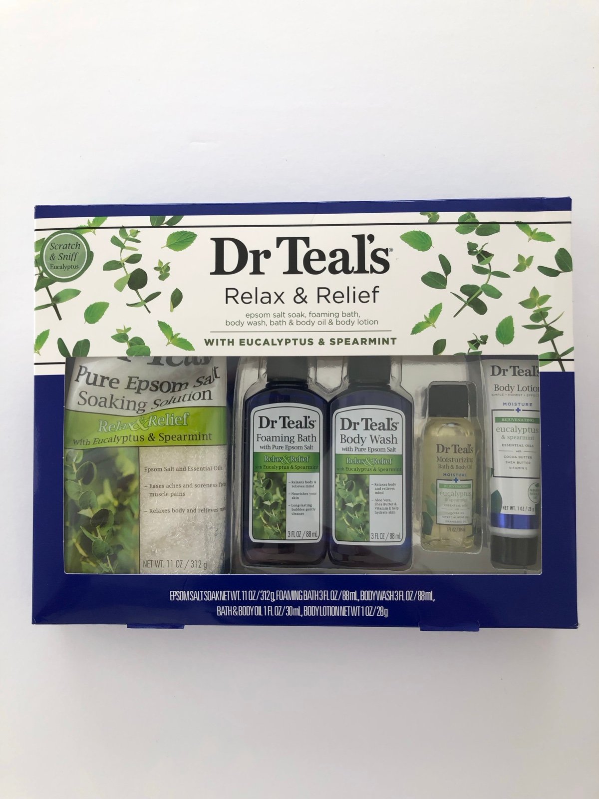 Dr Teal’s 5- Piece Bath Gift Set - Relax & Relief with Eucalyptus & Spearmint