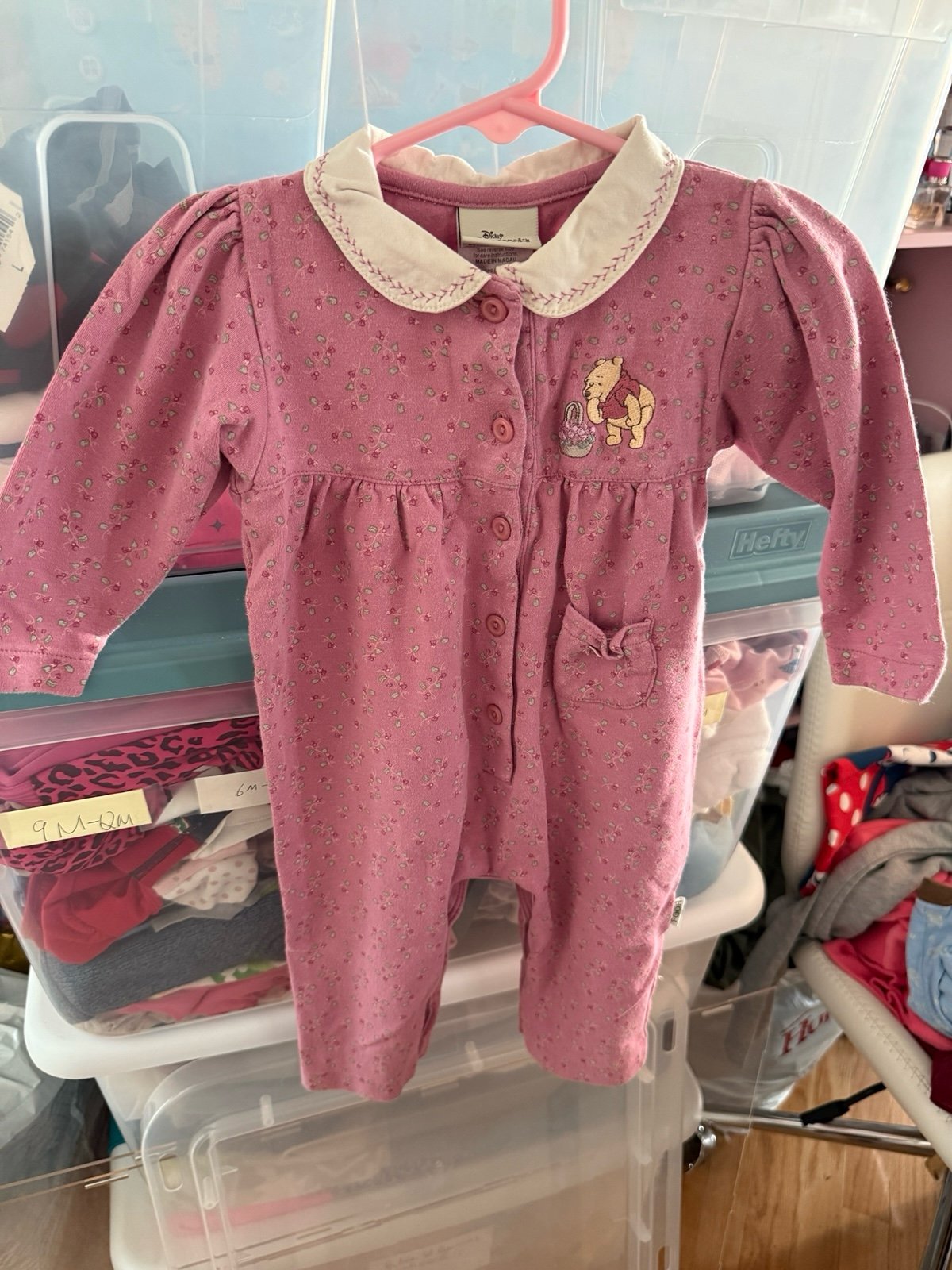 Disney sincerely pooh pink onesie 12M