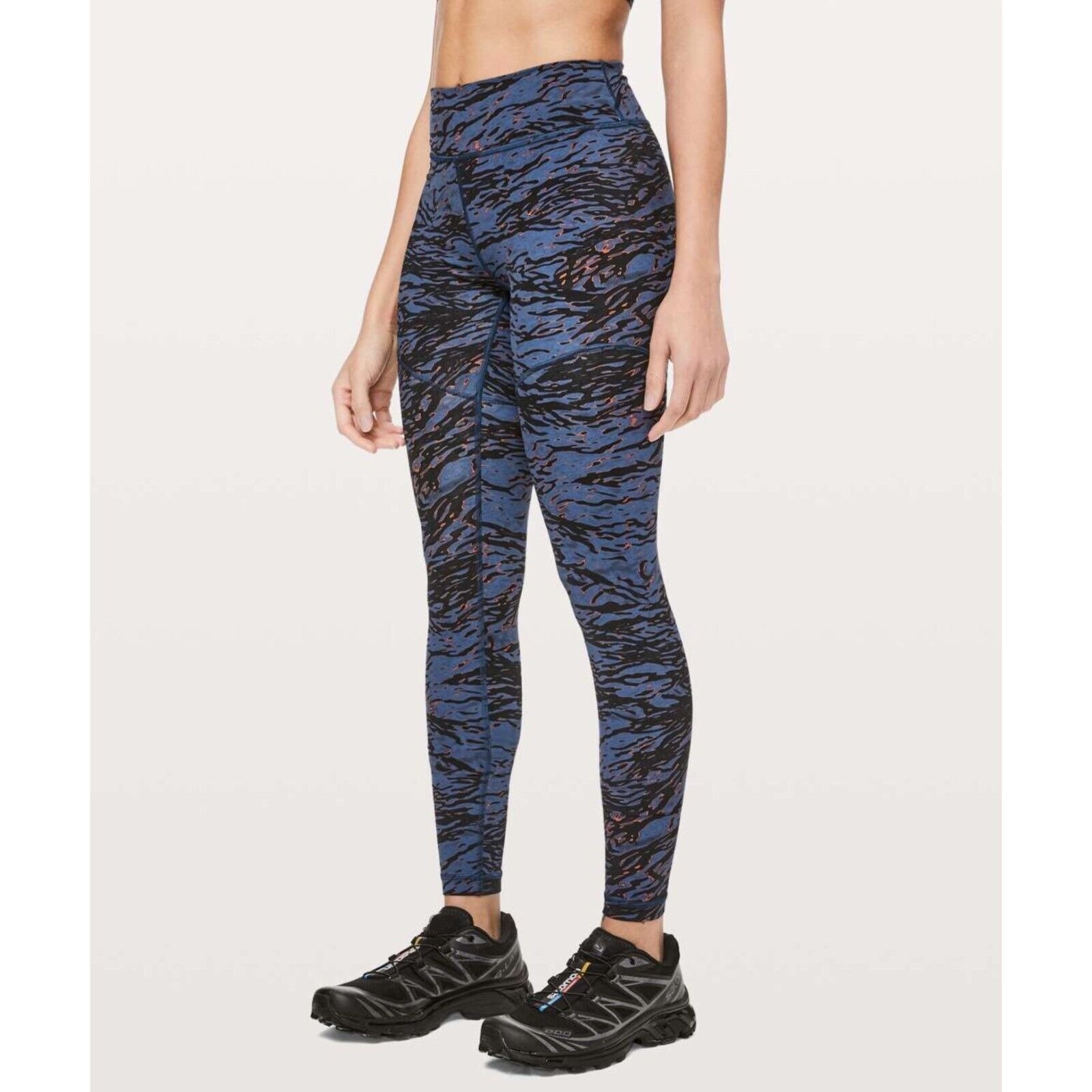 Lululemon Arise Tight *lululemon lab 28 Flare Multi Blue Orange Zebra Womens 4