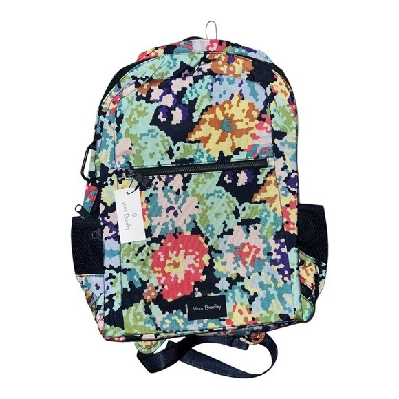 Vera Bradley Happy Blooms Cross-Stitch ReActive Grand Laptop Backpack NWT