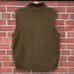 LL Bean Mens M Brown Lambswool Knit Fleece Lined Full Zip Sweater Vest