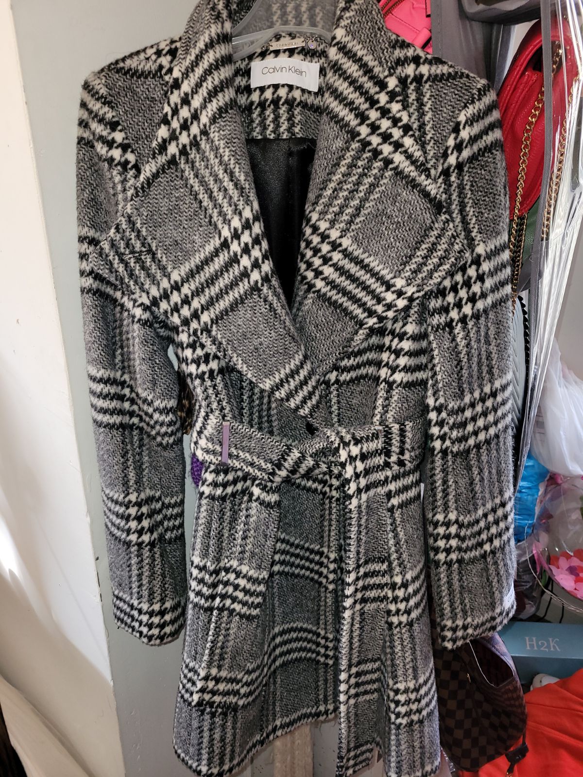 Ladies Calvin Klein Houndsooth Coat