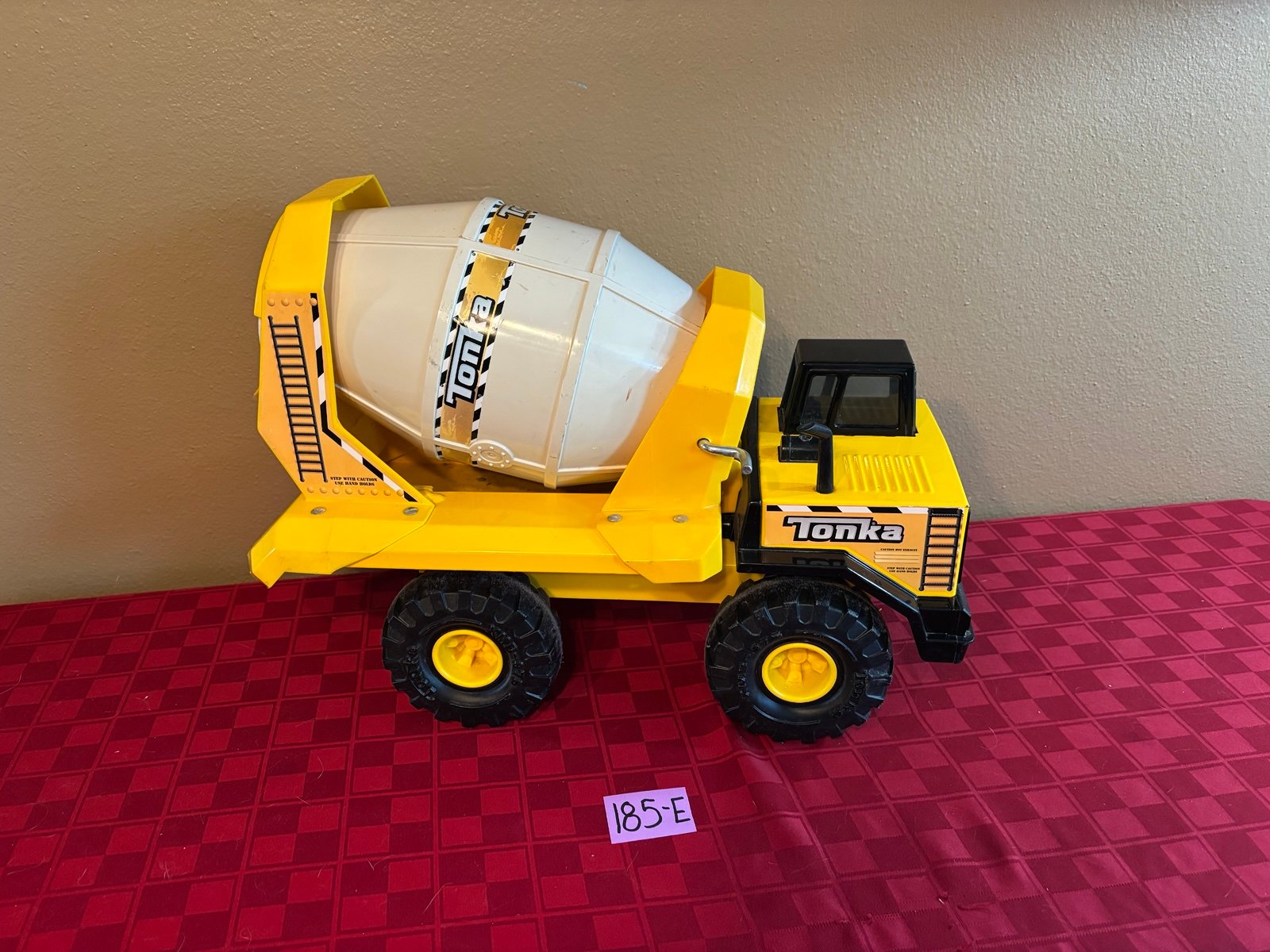 vintage Tonka Turbo diesel cement mixer truck XMB–975, yellow mighty dump