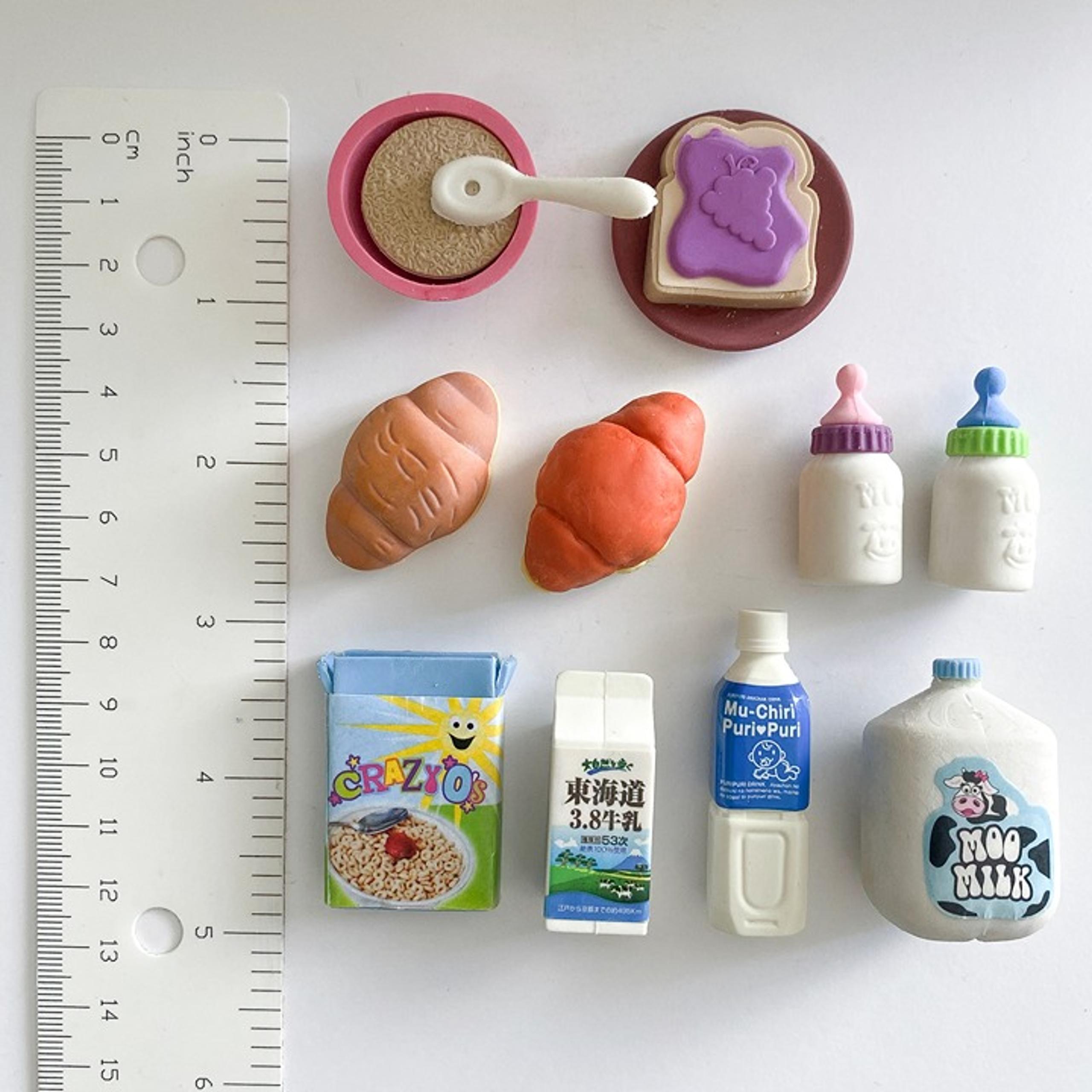 Lot of Mini Breakfast Themed Erasers | Iwako & Similar Styles