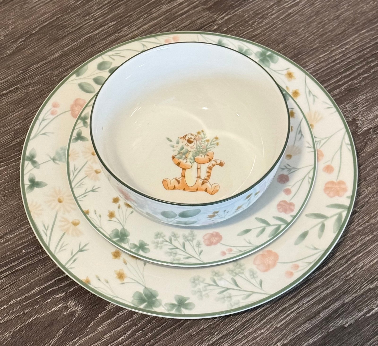 Winnie the pooh 12 piece beautiful Dish set 4 dinner plates 4 salad 4 bowls