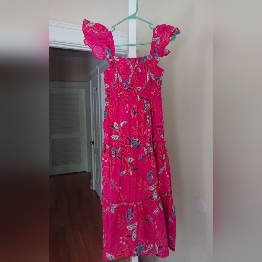 Sugarlips Pink Smocked Flutter Sleeve Sundress size XS
