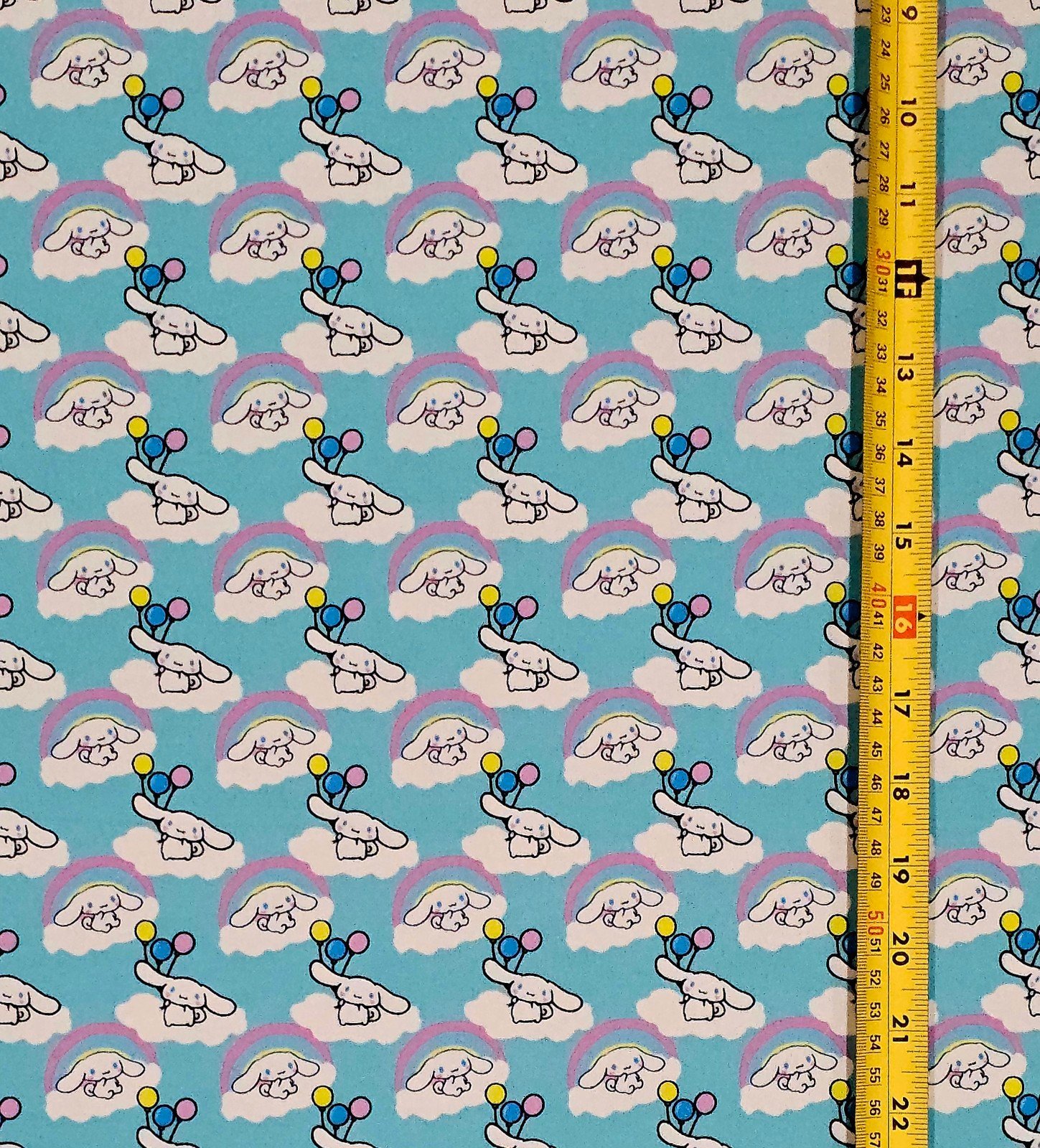 CINNAMOROLL RAINBOW BLUE FABRIC 1 YARD (36 X58 ) BRAND NEW