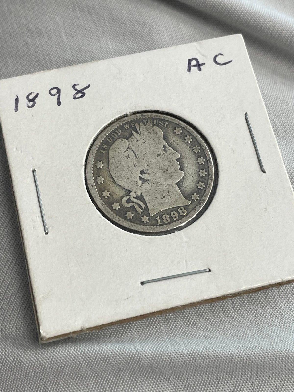 1898 vintage barber quarter