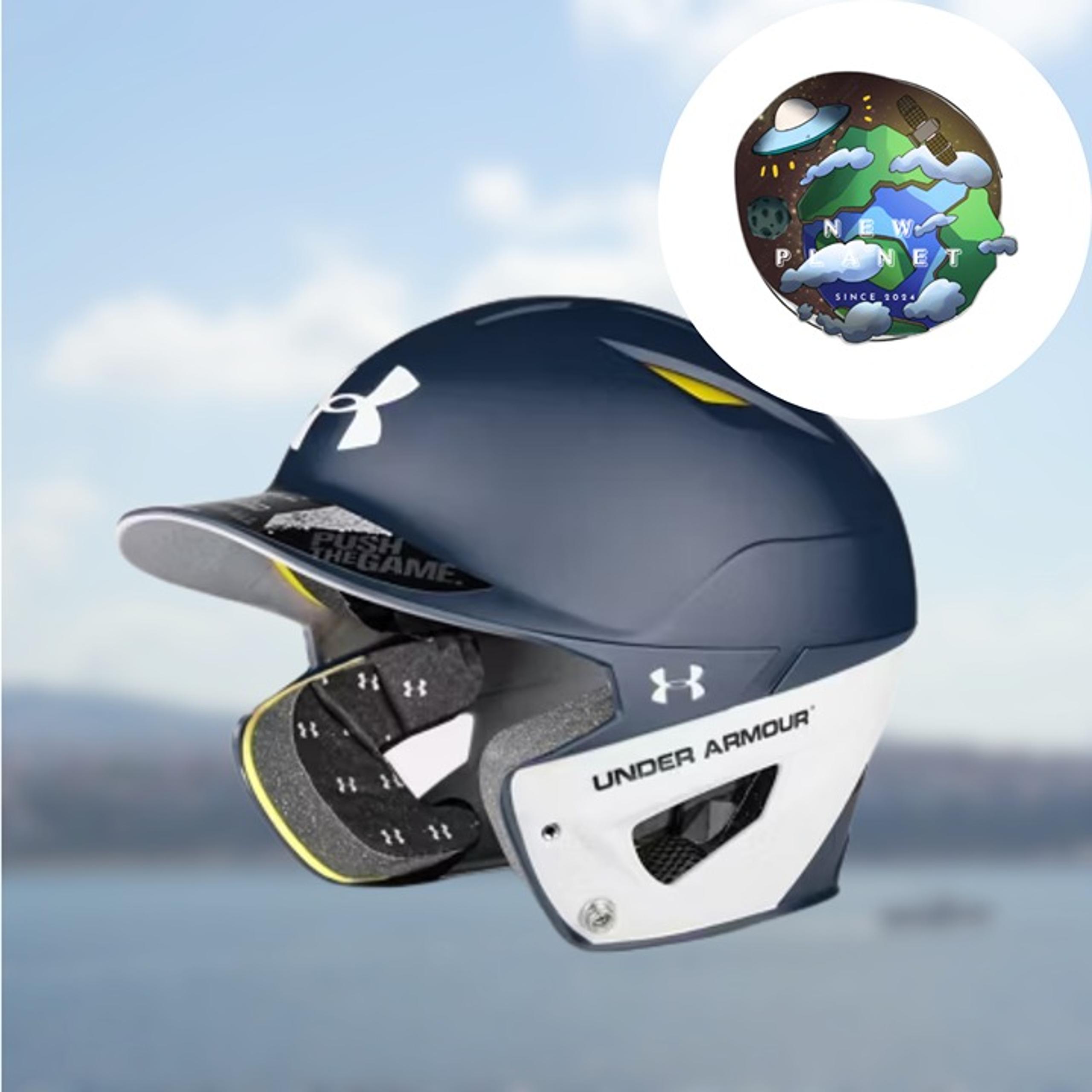 NWT UA Converge Matte Two Tone Adult Batting Helmet | Midnight Navy/White-410