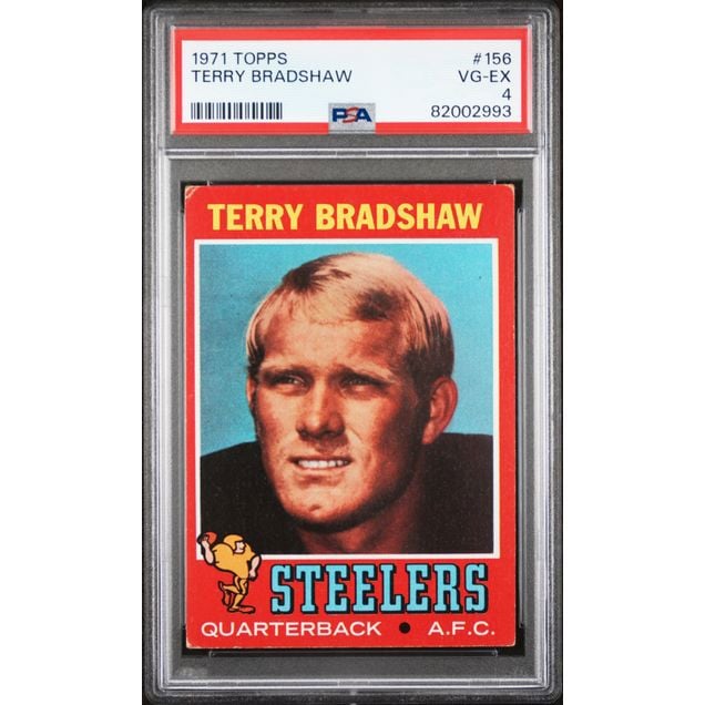 Graded 1971 Topps Terry Bradshaw #156 Rookie Card PSA 4 VG-EX