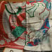 hermes silk scarf authentic red white plummets du roy