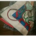 hermes silk scarf authentic red white plummets du roy
