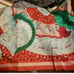 hermes silk scarf authentic red white plummets du roy