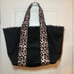 Victoria's Secret Black and Leopard Print Mesh Tote Bag