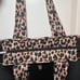 Victoria's Secret Black and Leopard Print Mesh Tote Bag