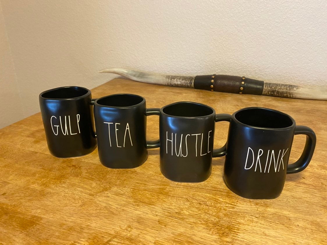 Rae dunn black mug set