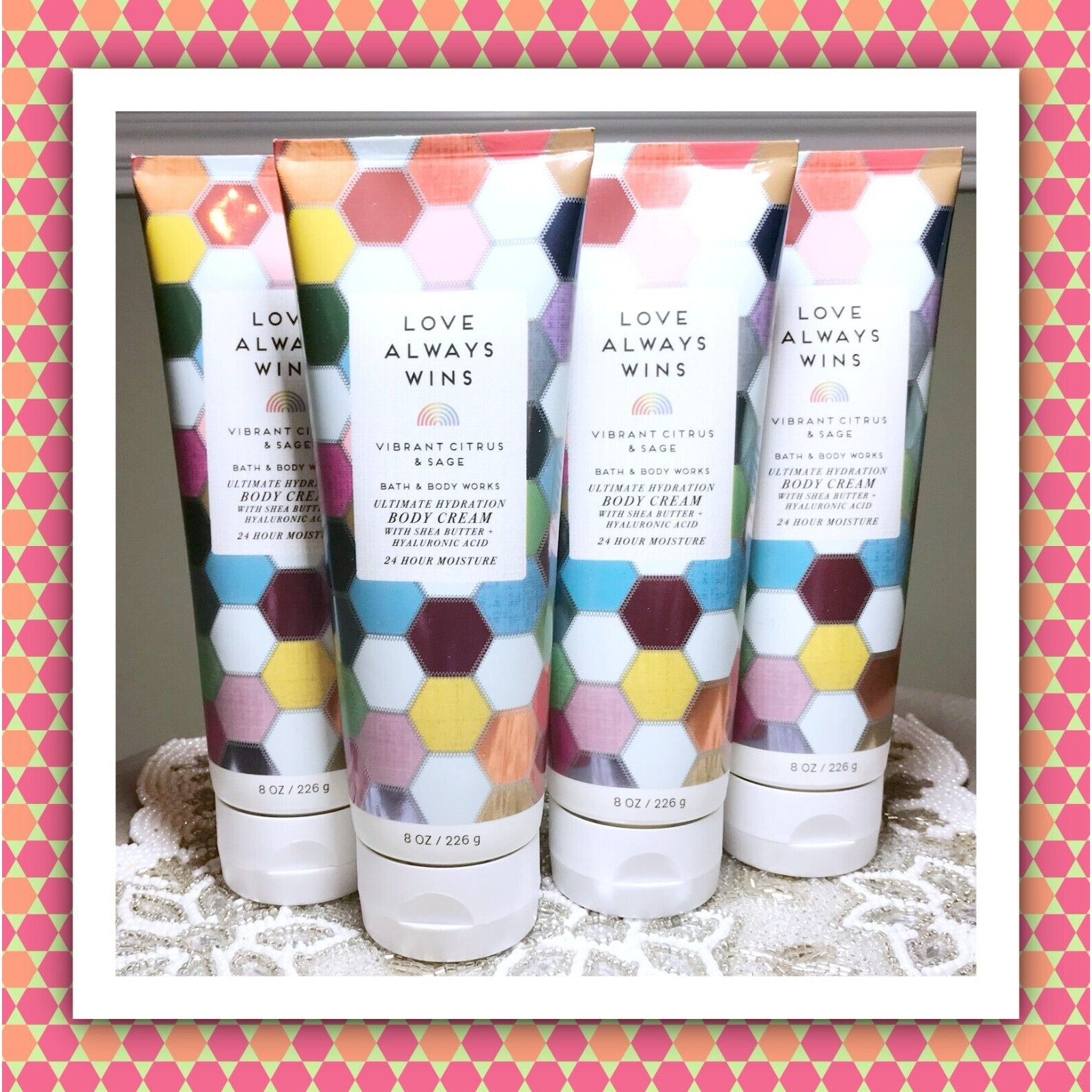 Bath & Body Works LOVE ALWAYS WINS 8oz Ultimate Hydration Body Cream (x4)