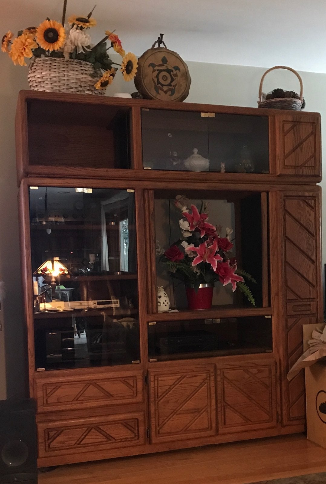 solid oak entertainment center