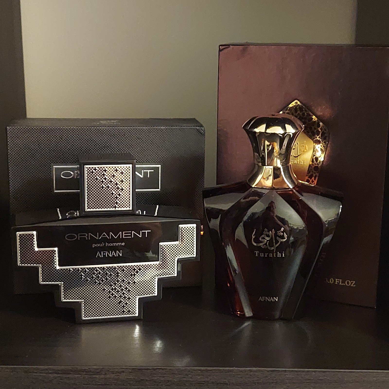 Lot of 2 Afnan Turathi Brown + Ornament Pour Homme