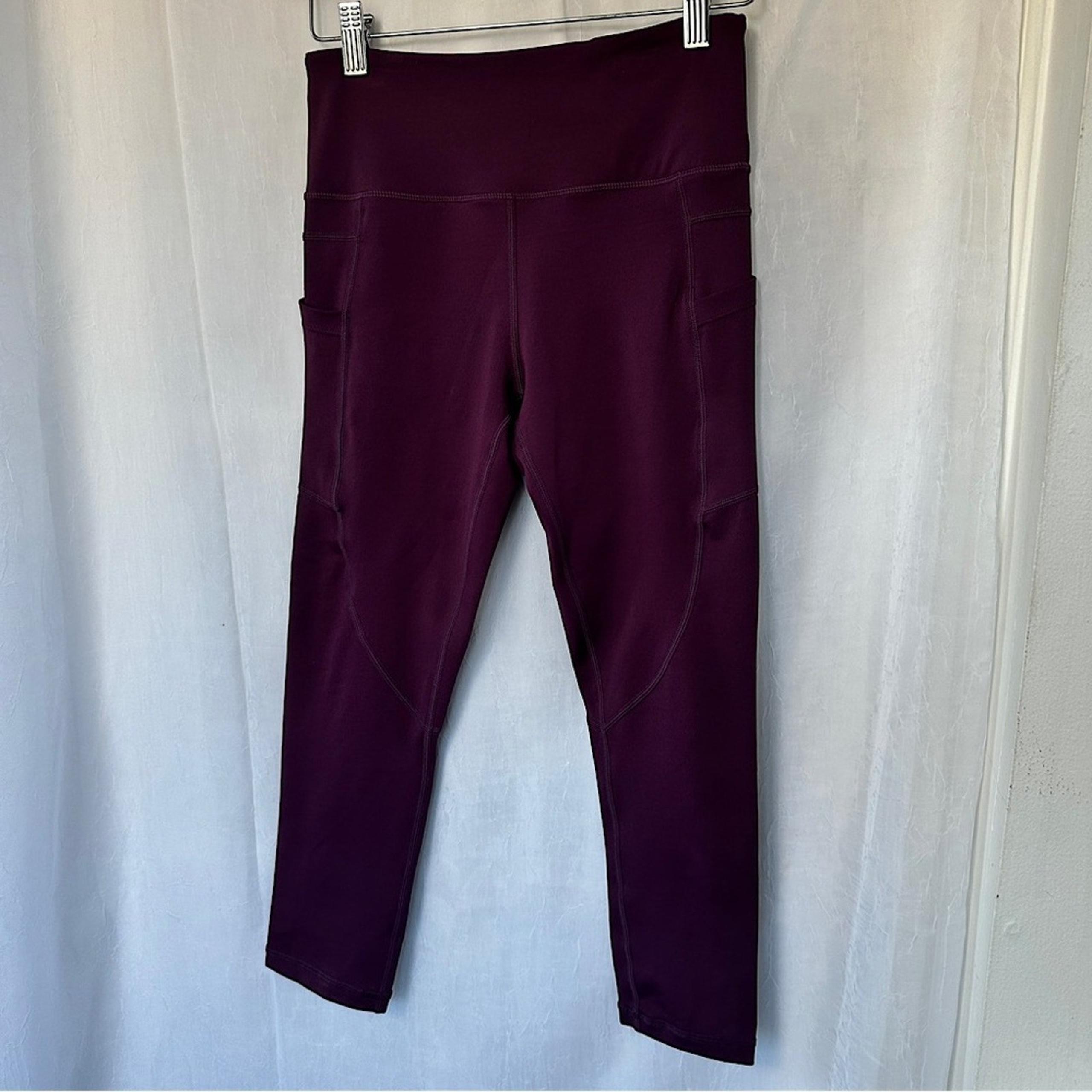 Zyia Active Purple Athletic Stretchy Pocket Leggings Sz 4