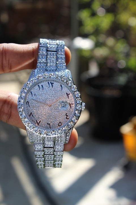Men’s Iced Out Arabic Numerals Watch