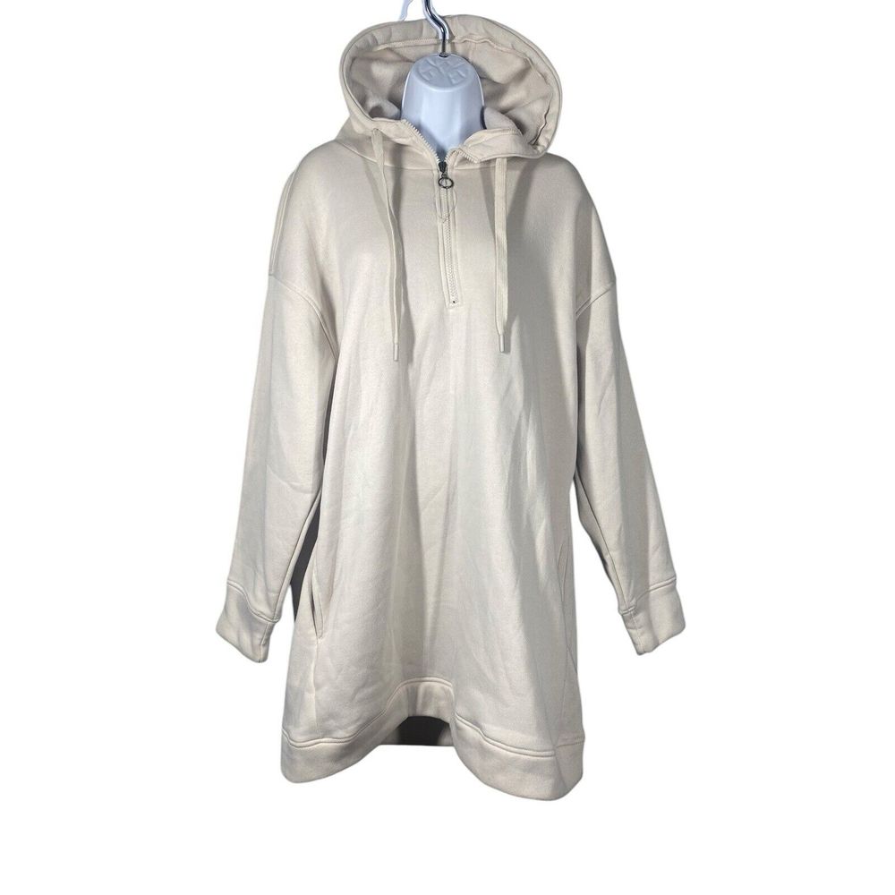 RBX Active Men's 1/4 Zip Fleece Hoodie Sweatshirt Dress with Pockets Tan Size L