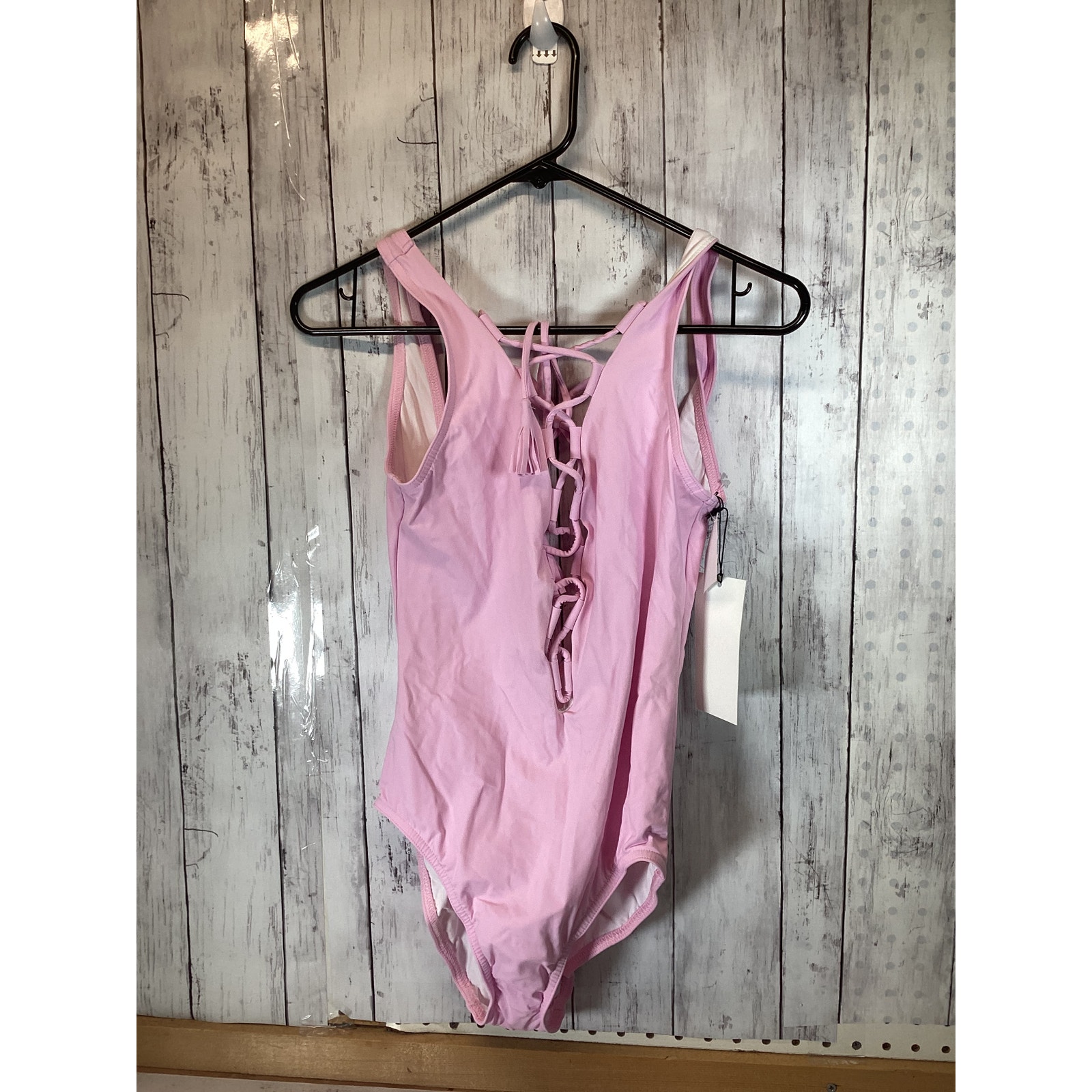 Karla Colleto Criss Cross One Piece Swimwear Sz12 Pink
