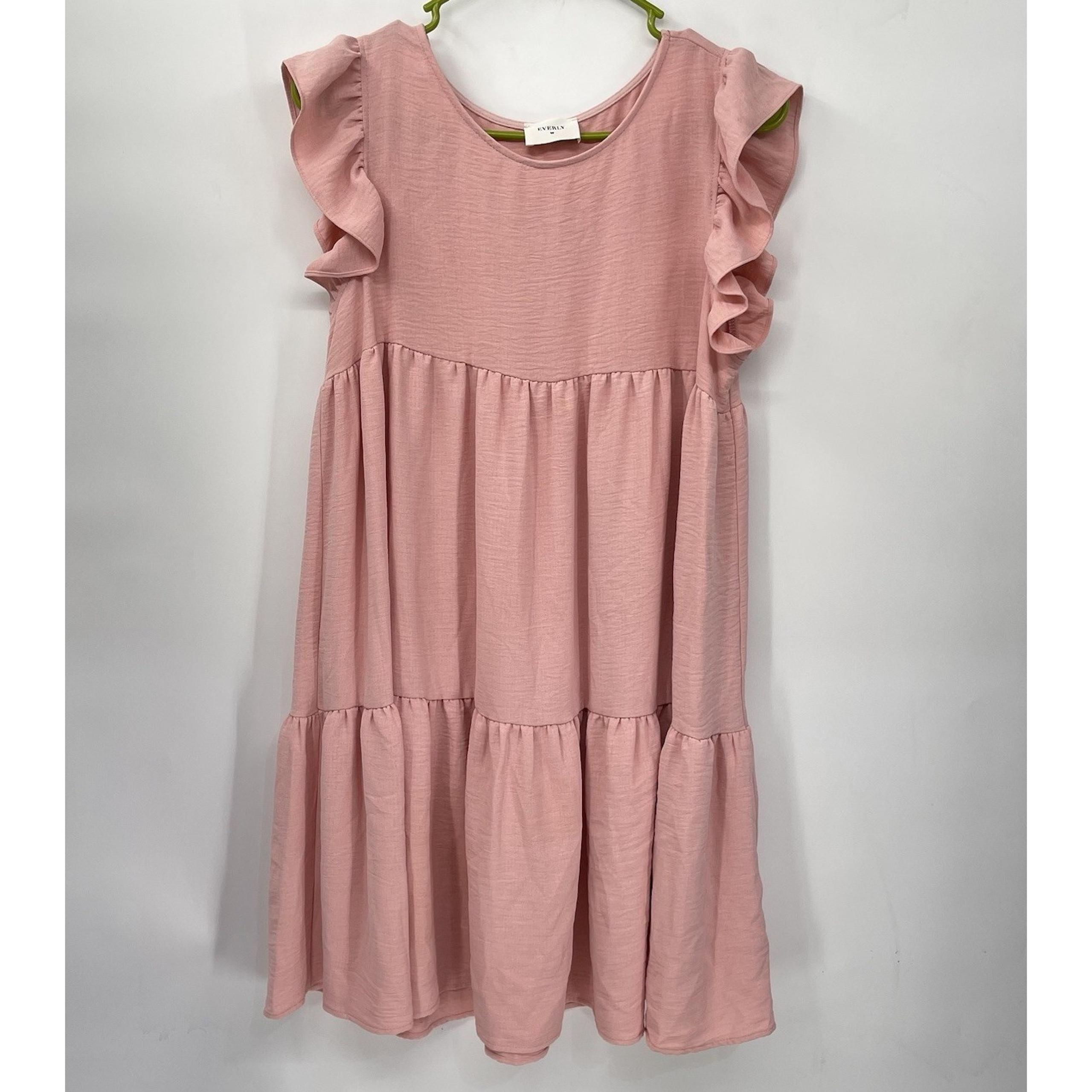Every Dusty mauve babydoll tiered shift dress Size Medium