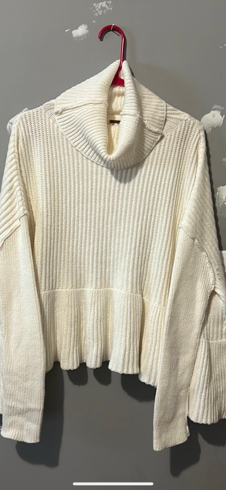 Free People Layer Cake Sweater White Womens Medium Turtleneck Pre-Owned