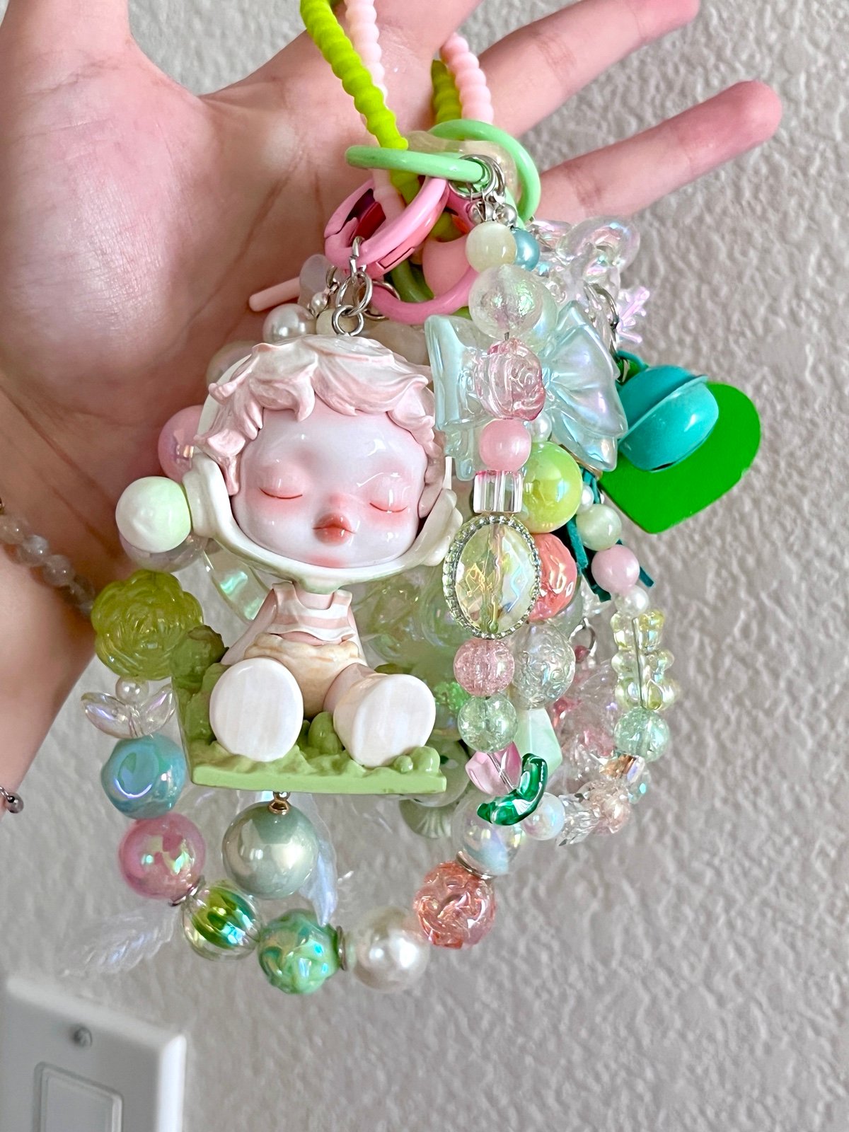 Skullpanda Warmth Handmade Beaded Keychain