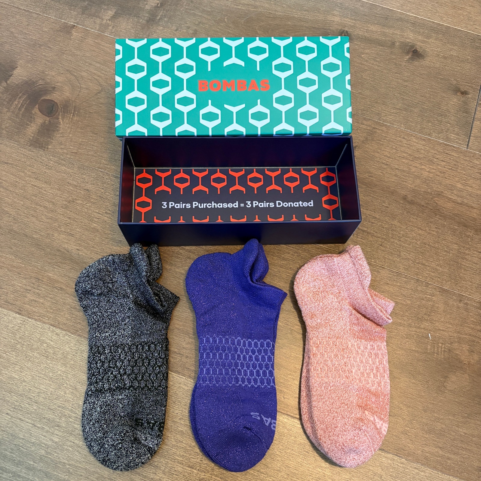 3 Pairs Bombas Glitter Ankle Socks size Medium NEW