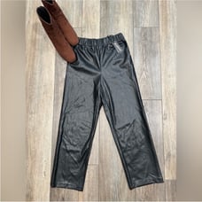 NWT Blanknyc by Revolve women’s black wide leg faux leather pants S