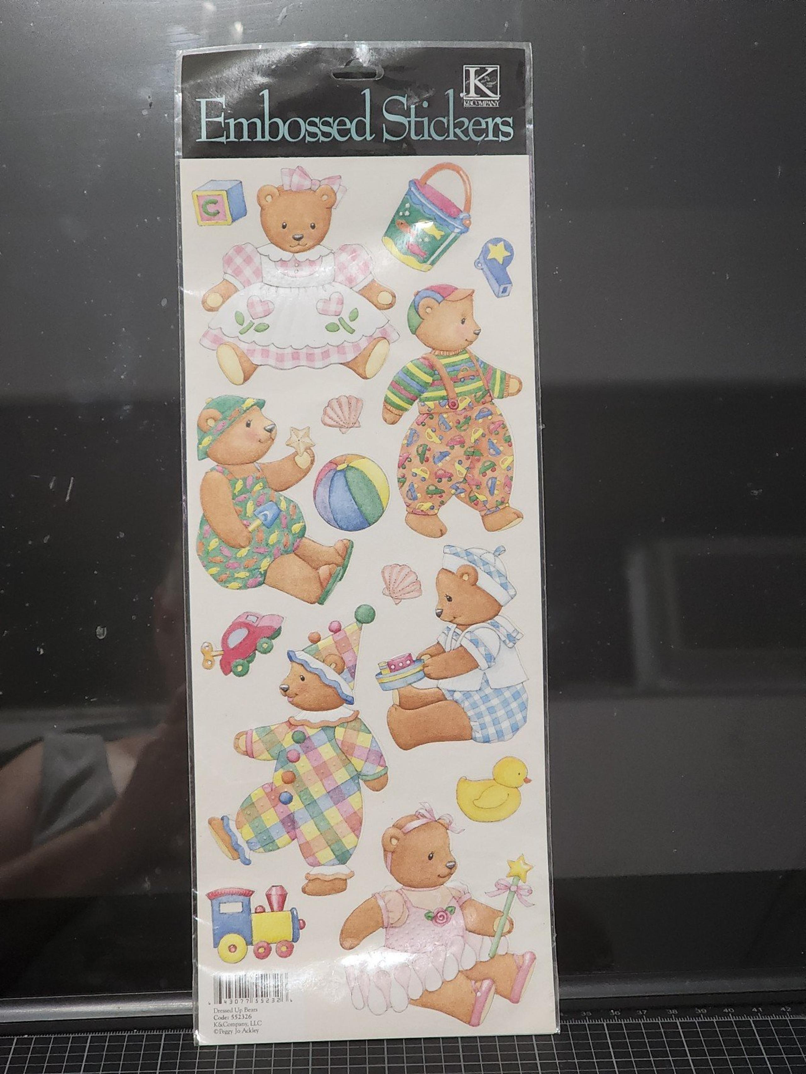 K&Company Bears Embossed Stickers BNIP