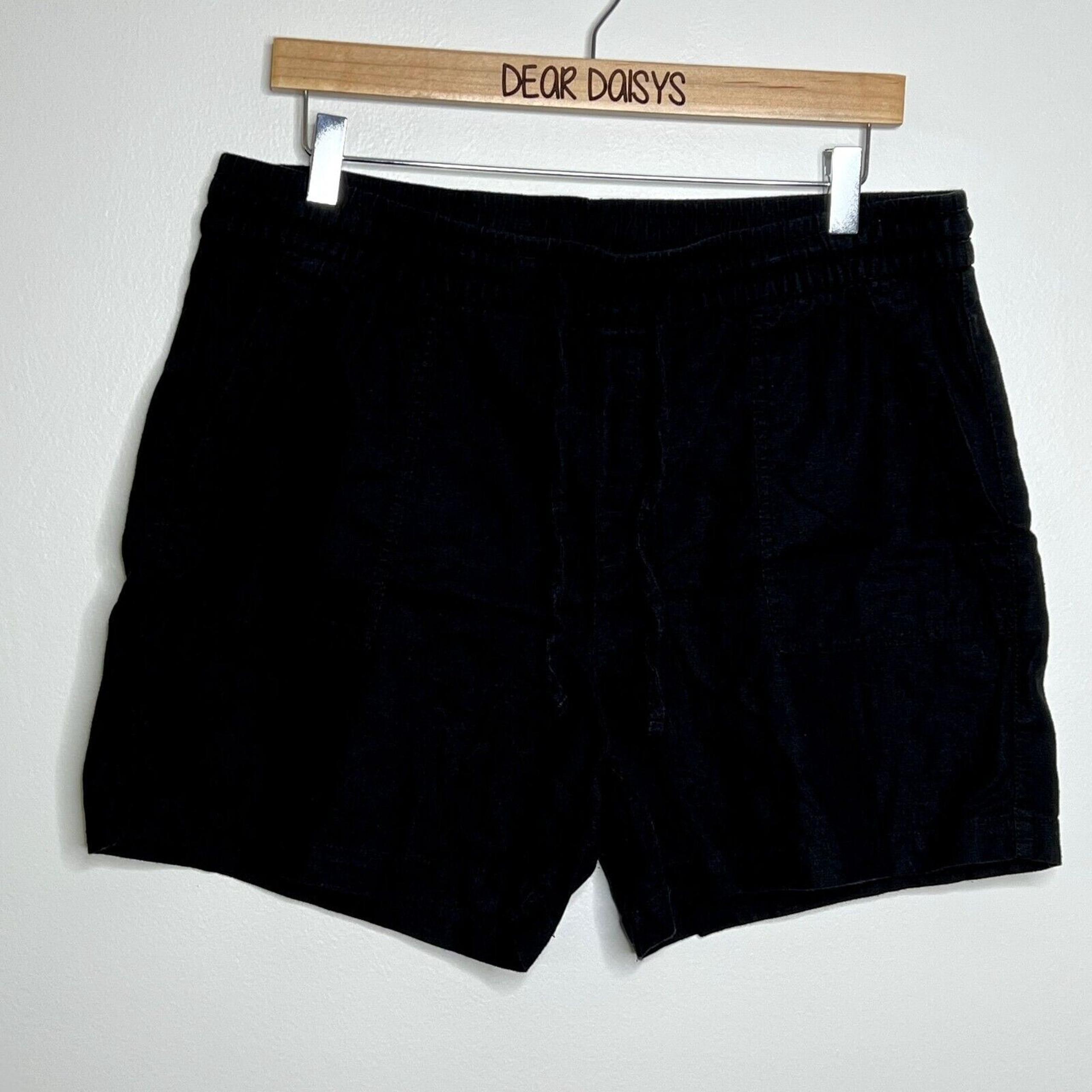 Old Navy Linen Black Drawstring Shorts