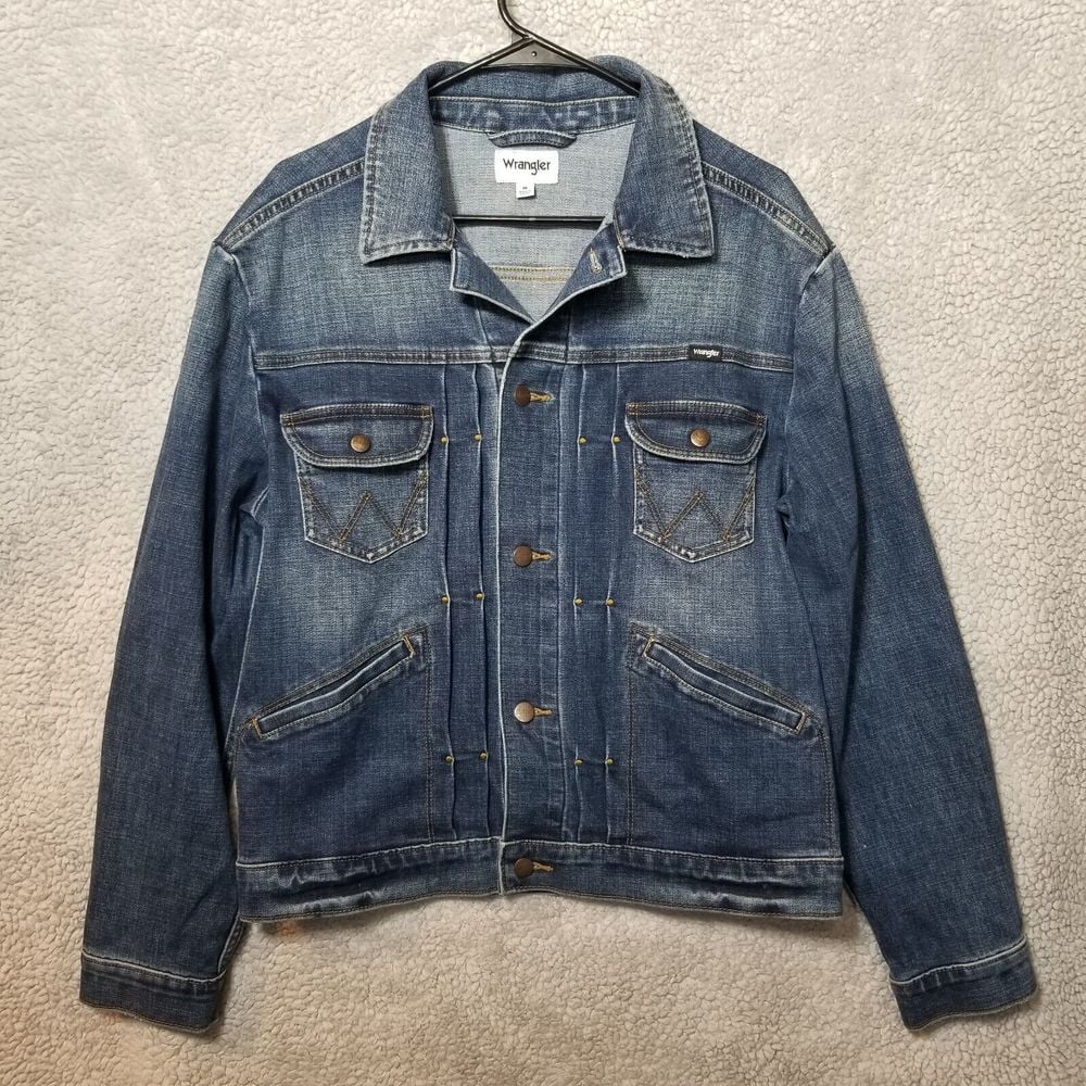 Wrangler Jean Jacket Women Med Oversized Mid Length Western Heritage Girlfriend