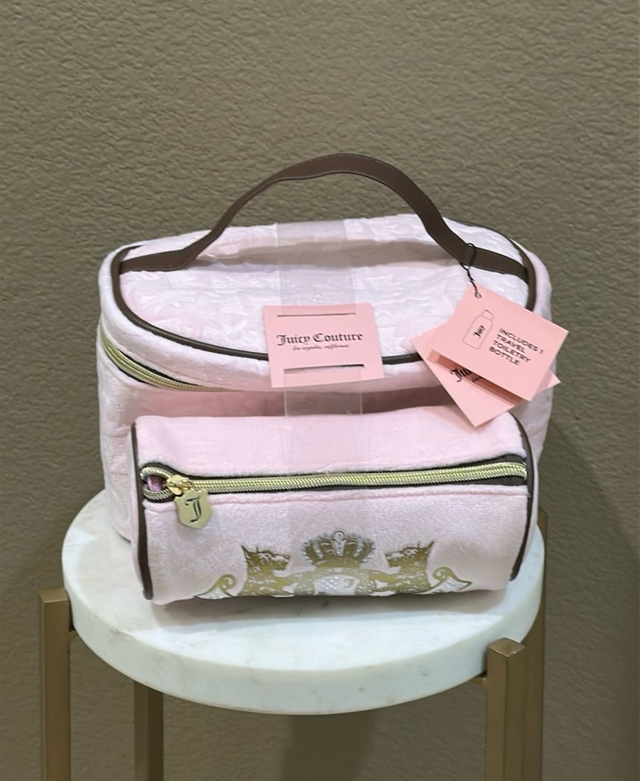 Juicy Couture Pink Travel Cosmetic Bag Set