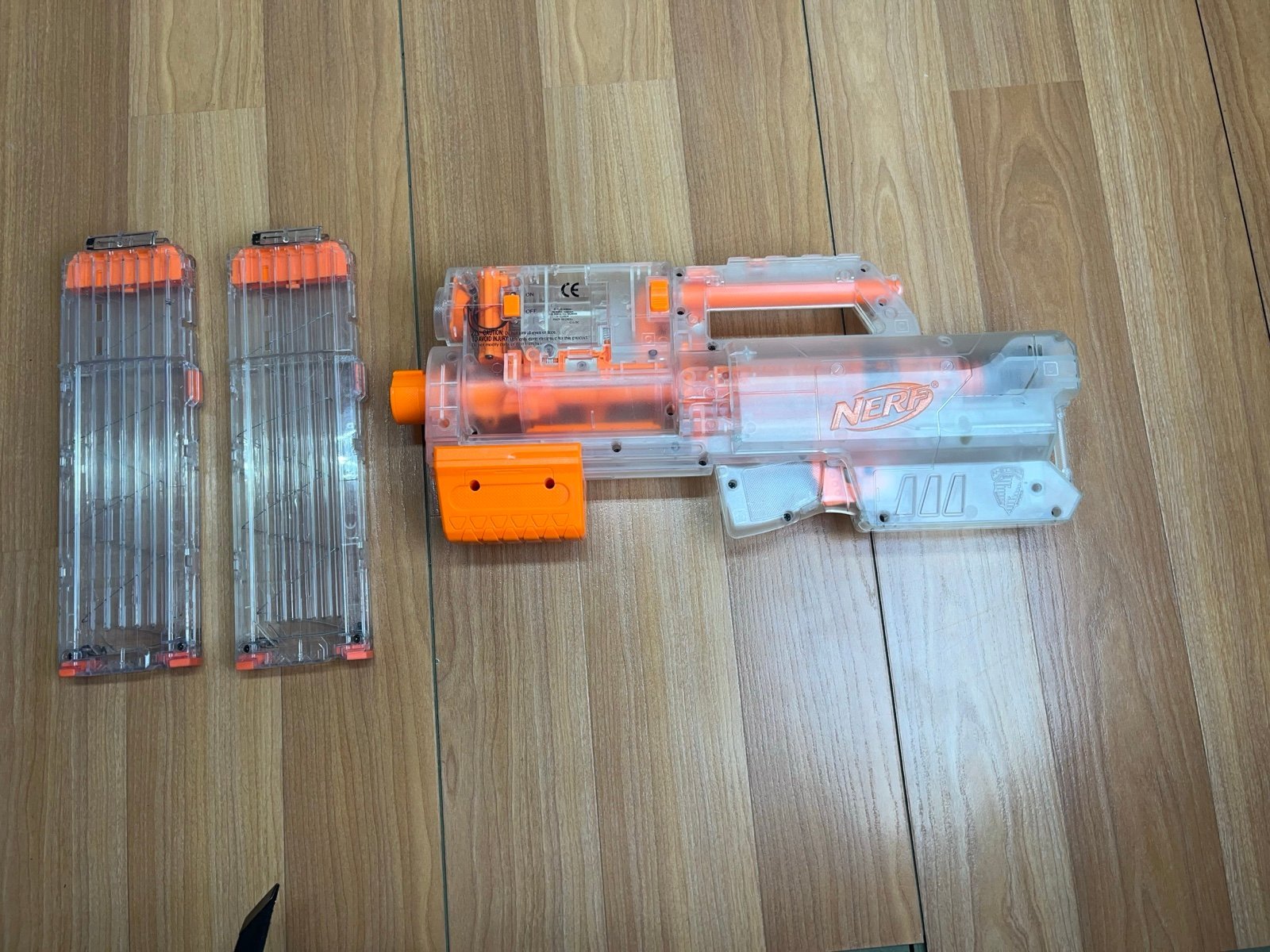 Nerf clear suitcase deploy CS-6 blaster toy gun tactical light w/ x 2 clear mags