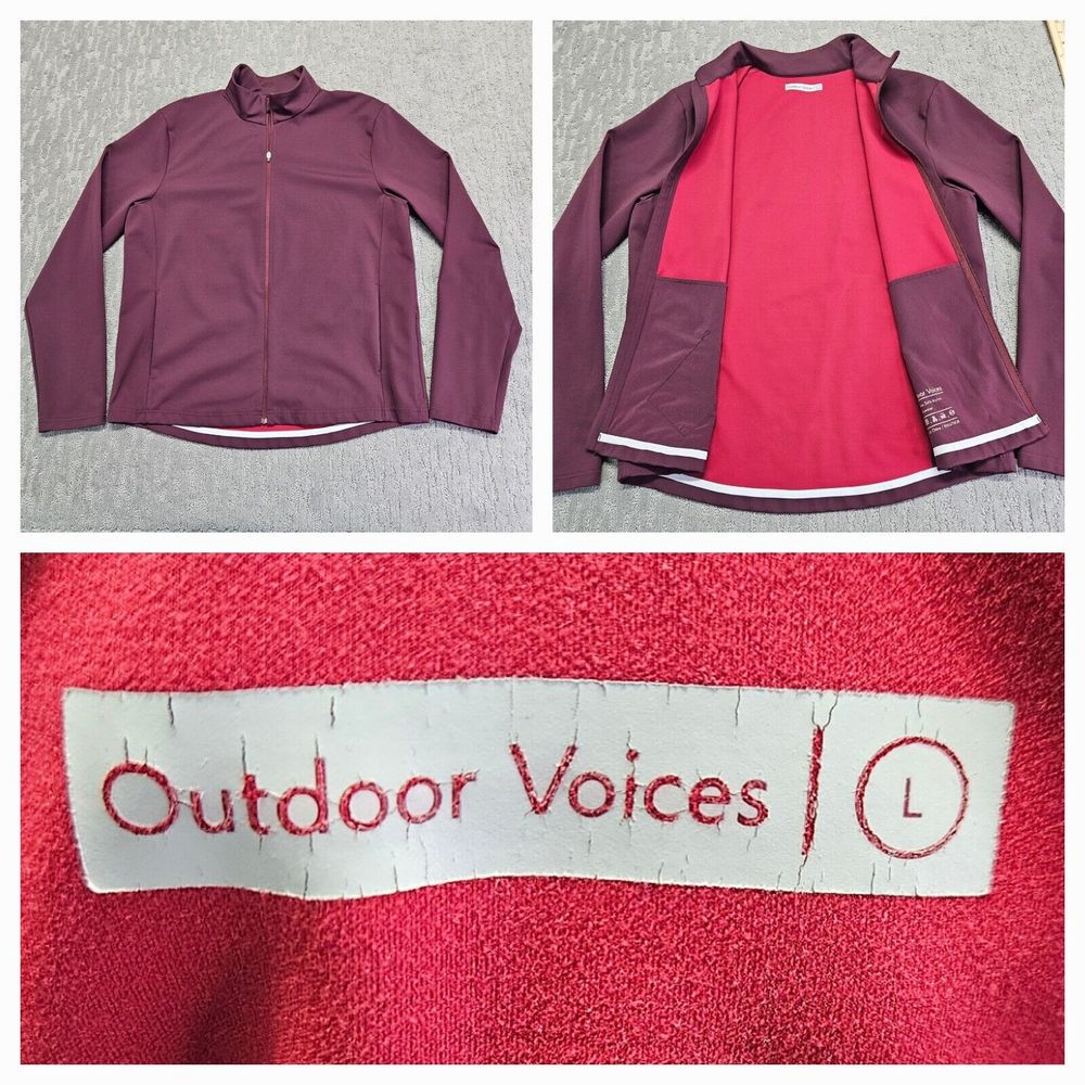 Outdoor Voices Full Zip Track Jacket Burgundy Mens Sz. L