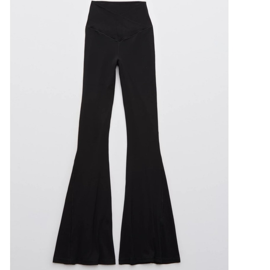 OFFLINE By Aerie Real Me High Waisted Crossover Rib Super Flare Legging