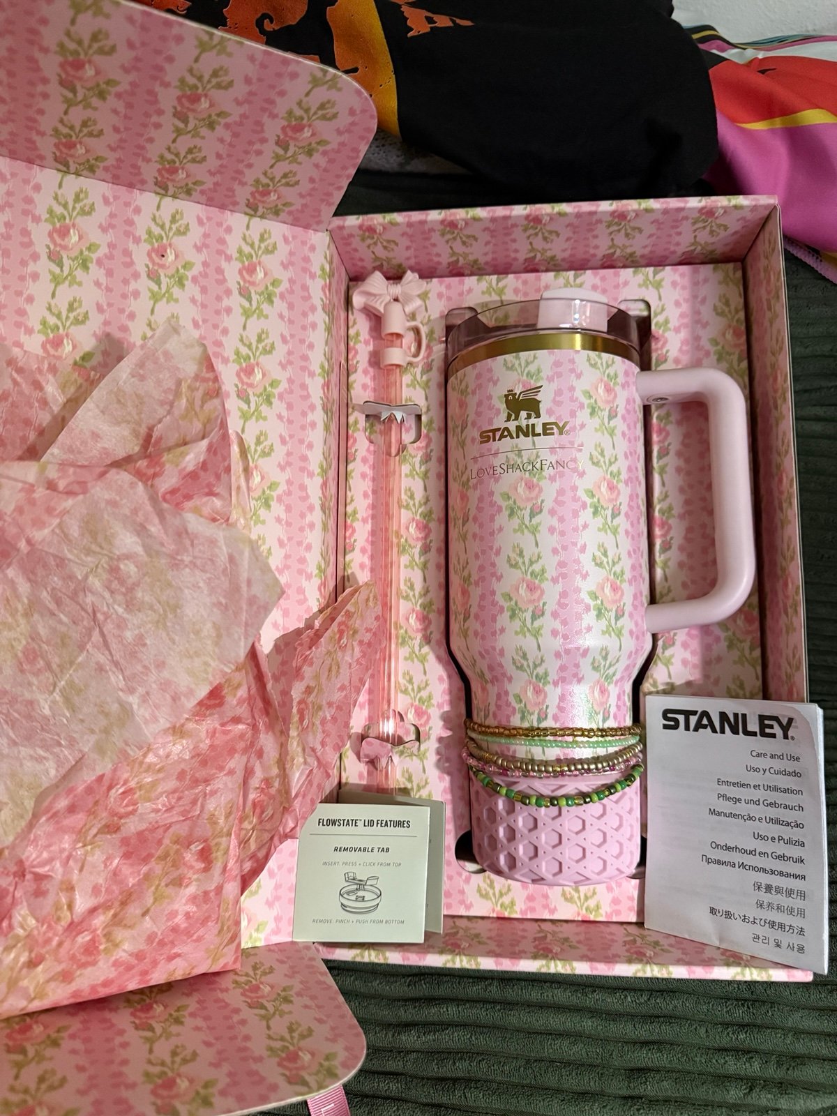 NIB Genuine Stanley LoveShackFancy Blooming Heirloom 40oz with Extras