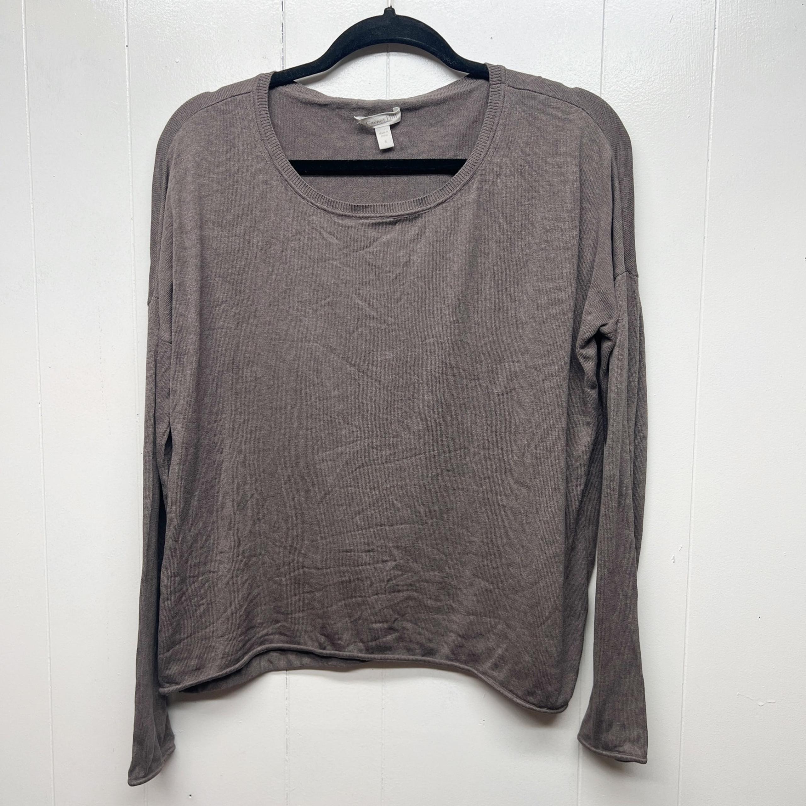 Garnet Hill Silk Cotton Women's Long Sleeve Sweater Sz Small Neutral Lightweight