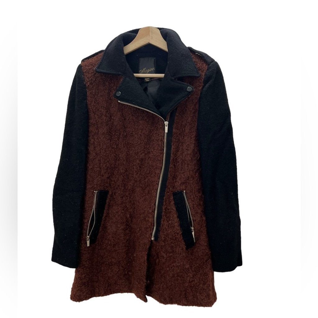 Anthropologie Mcginn Wool Blend Fuzzy Moto Jacket Size XS