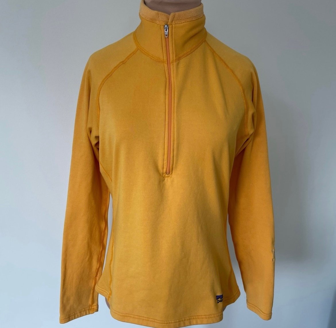Patagonia Vintage Yellow 1/2 Zip Grid Regulator Fleece Base Layer Pullover EUC M
