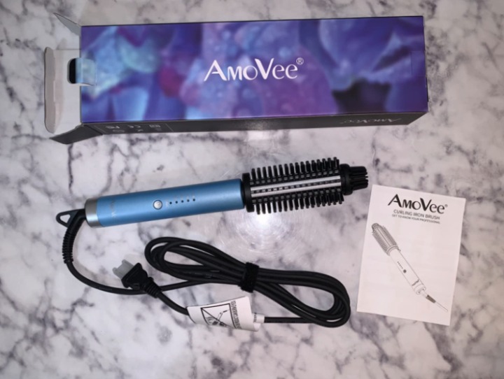 Curling Iron Brush 1 w/ Negative Ion Technology, Dual Voltage Hair Curling Wand