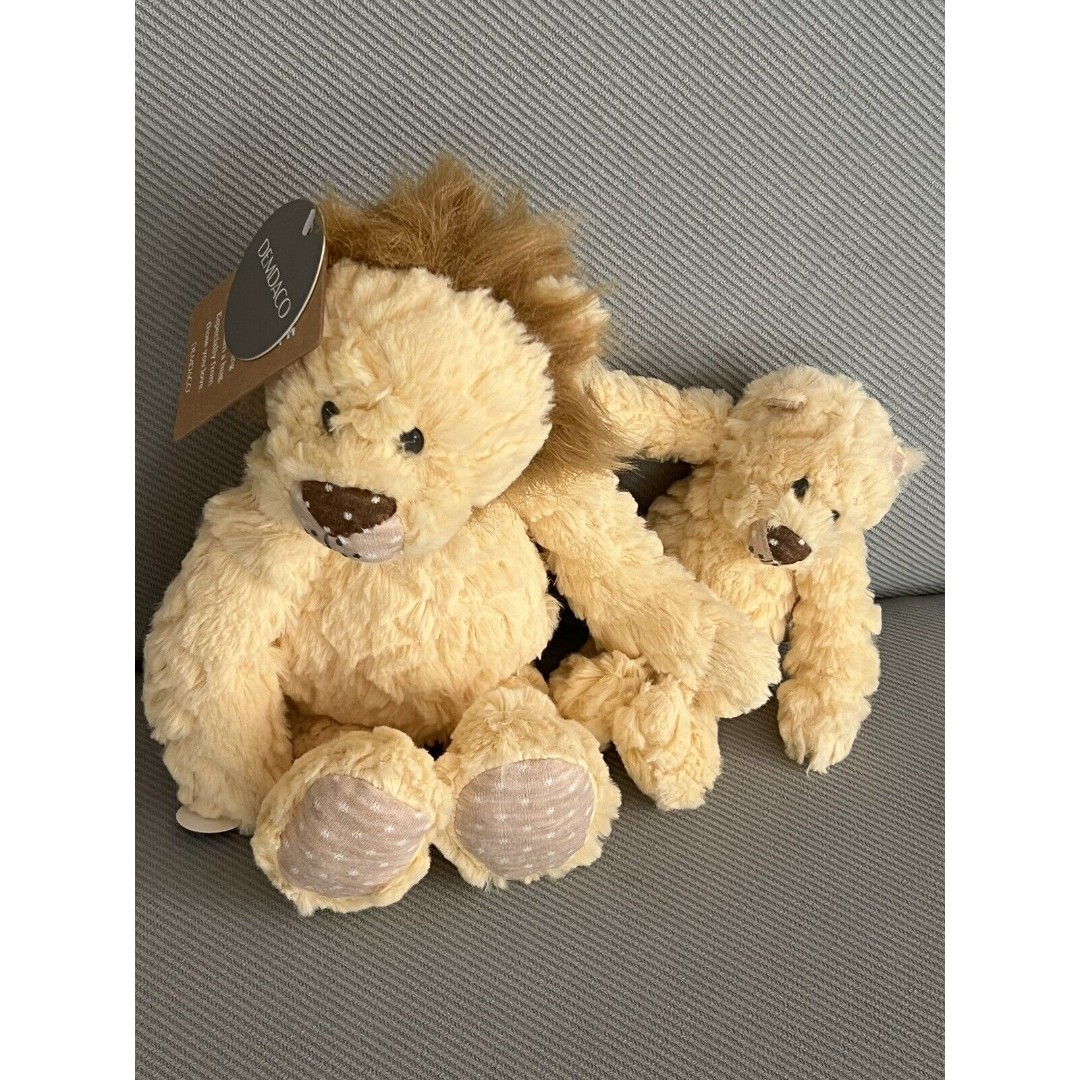 DEMDACO Lion & Baby Lion Yellow Brown Plush Stuffed Animal You And Me Lovey New